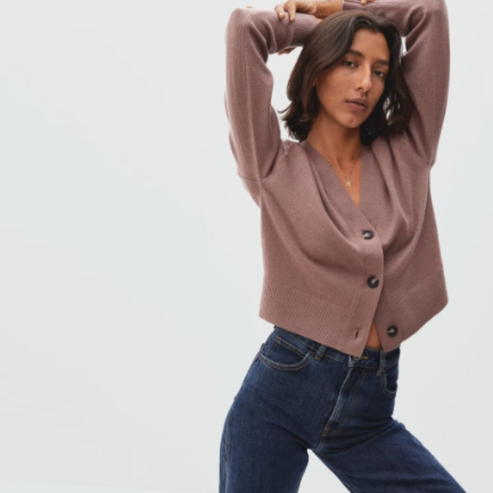 Everlane Cashmere Cropped Cardigan XS EUC